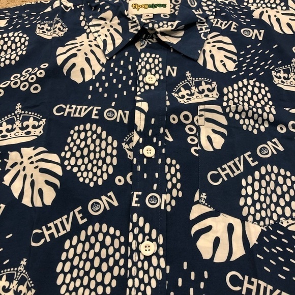 Tipsy Elves Chive On button up shirt. - Picture 3 of 4